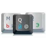 Autocollants clavier russe, feuilleté et transparente, rouge