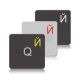 Russian keyboard stickers for Mac (Apple) transparent in different colors