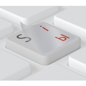 Etiquetas adhesivas rusas para teclados Mac (Apple) transparentes, rojo