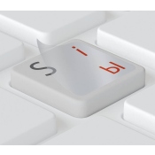 Autocollants clavier russe pour Mac, Apple, feuilleté et transparente, rouge