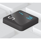 Russian keyboard stickers for Mac (Apple) transparent in  light-blue