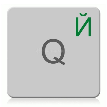 Russian keyboard stickers for Mac (Apple) transparent in green