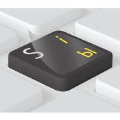 Etiquetas adhesivas rusas para teclados Mac (Apple) transparentes, amarillo