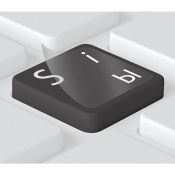 Autocollants clavier russe pour Mac, Apple, feuilleté et transparente, blanc