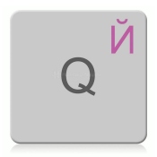 Tastiera russa per Mac (Apple) trasparente, rosa