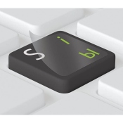 Tastiera russa per Mac (Apple) trasparente, verde chiaro