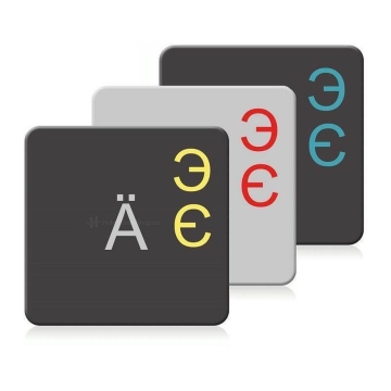 Russian-ukrainian keyboard stickers for Mac (Apple) transparent in different colors