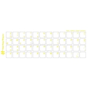 Adesivi per tastiera turca trasparente, dimensioni 14x14mm, giallo