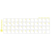 Turkish keyboard stickers transparent, size 14x14mm, yellow