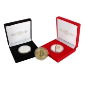 Collectible coins made of metal Bitcoin, Ethereum,...