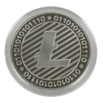 Moneta commemorativa Litecoin (LTC) in metallo in argento (placcato in argento vero)