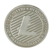 Litecoin (LTC) pièce de collection en métal en argent (véritable argent plaqué)