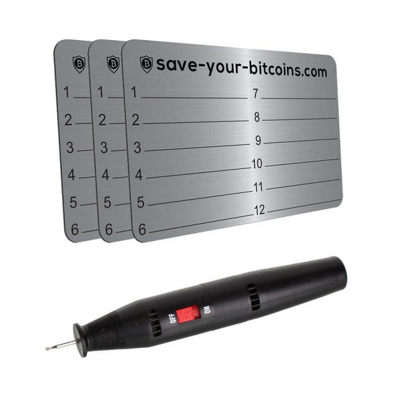 Hardware wallet seed phrase Recovery Metallplatte aus Edelstahl (V4
