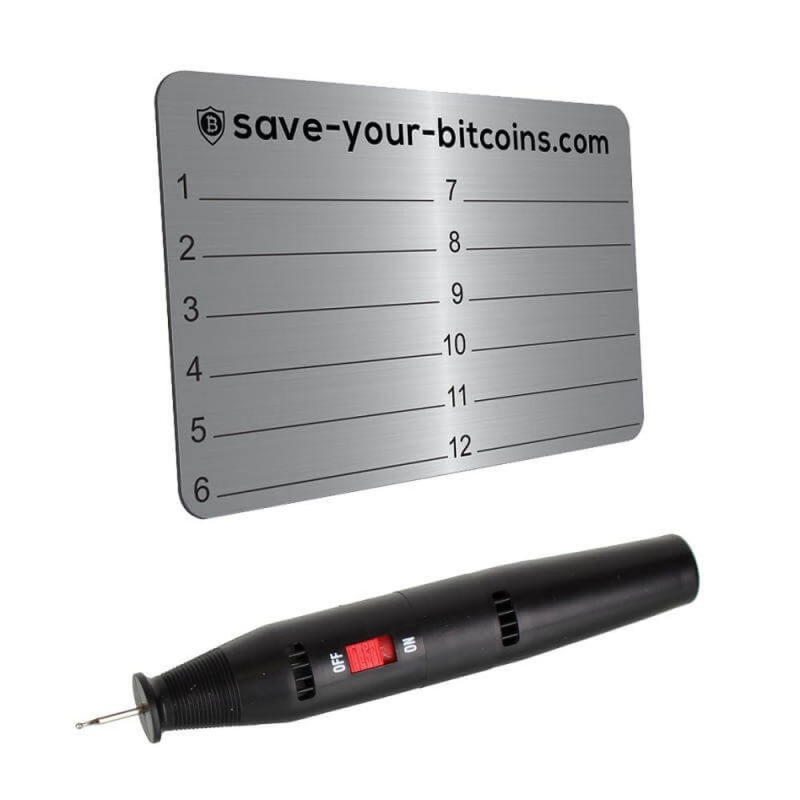 Hardware wallet seed phrase Recovery Metal plate made of stainless