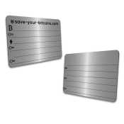 Private Key metal plate, stainless steel, Kit with 2 plates + engraver