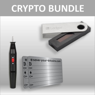 Bundle: Ledger Nano S + 2x Private Key Placas de metal incl. grabador