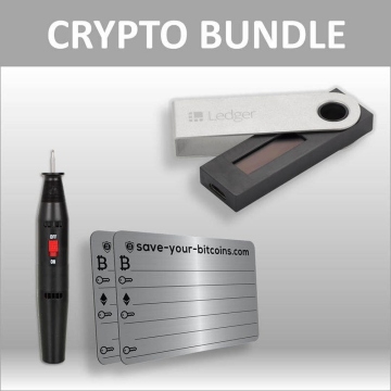 Bundle: Ledger Nano S + 2x Private Key Metallplatten inkl. Gravierer