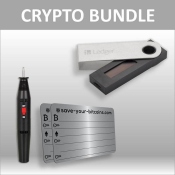 Bundle: Ledger Nano S + 2x private key metal plates incl. engraver