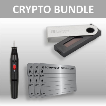 Bundle: Ledger Nano S + 3x piastra metallica del private key incl. incisore