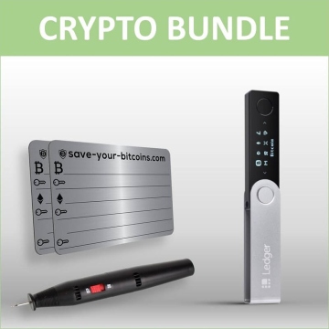 Bundle: Ledger Nano X + 2x Private Key Placas de metal incl. grabador