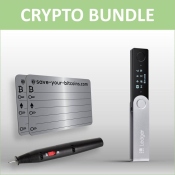 Bundle: Ledger Nano X + 2x piastra metallica del private key incl. incisore