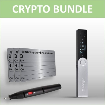 Bundle: Ledger Nano X + 3x Private Key Metallplatten inkl. Gravierer