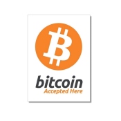 Sticker "Bitcoin accepted here" 74x105 mm pack...