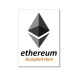 Aufkleber "Ethereum accepted here" 74x105 mm  1 Stück