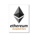 Adesivo "Ethereum accepted here" 74x105 mm confezione da 10