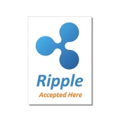 Sticker "Ripple accepted here" 74x105mm pack of 10