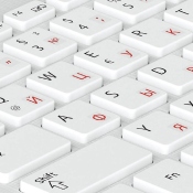 Autocollants clavier russe universel 5 x 6 mm, Rouge
