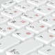 Autocollants clavier russe universel 5 x 6 mm, Rouge